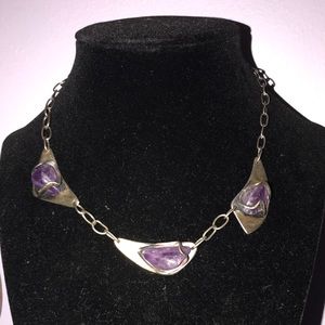 Silver & amethyst choker